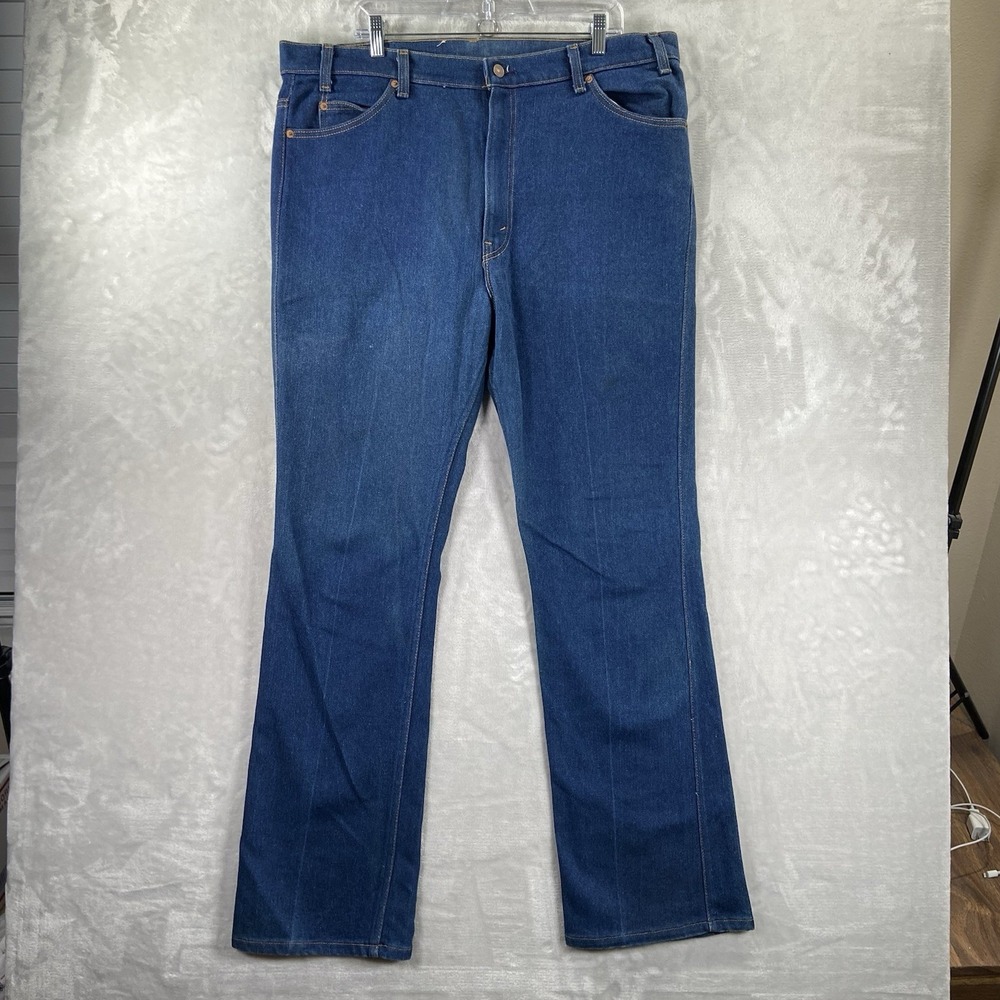VTG Levi's 517 Jeans mens 40x33 Bootcut Denim Vintage USA Made Dark Blue Western